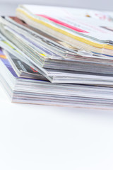 Close-up of magazine pages