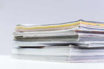 Close-up of magazine pages