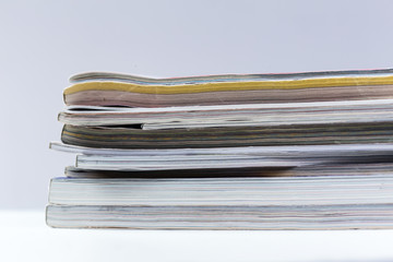 Close-up of magazine pages