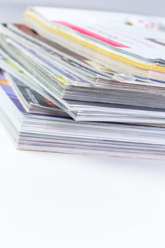 Close-up of magazine pages