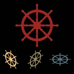 Ship wheel icon set