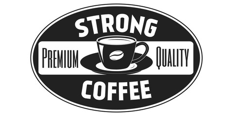 Vector coffee cup sign design background logo, label, print, for invitation, cards.