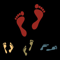 Foot prints icon set