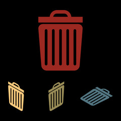 Trash icon set