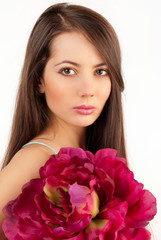 Woman with vinous flower