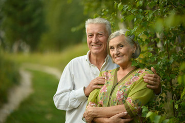 Fototapeta premium Mature couple on in summer park