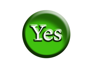 Yes sign button. Icon