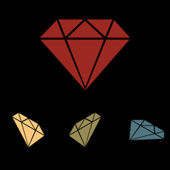 Diamond icon set