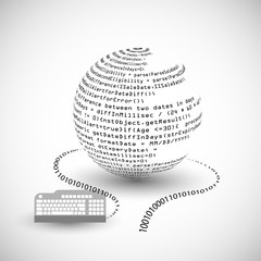 Concept of Software Development, this also represents developers sharing the code, source control. configuration management. Vector Illustration