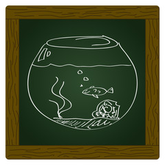 Simple doodle of a goldfish bowl