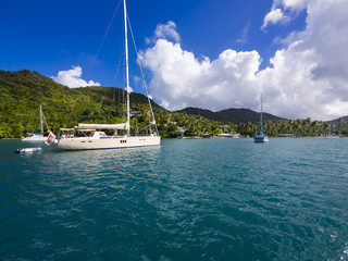 Segelyachten in der Marigot Bay, Region Castries, St. Lucia, Inseln über dem Winde, Kleine...