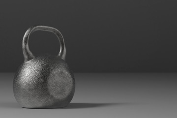 3d rendered kettle bell on black background