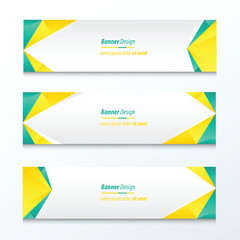 Abstract Triangle Banner  Green And Yellow