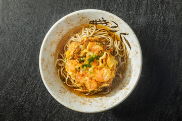 よくある天そば Japanese foods made tempura soba is famous