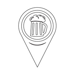 Map Pin Pointer Glass beer icon