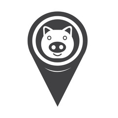 Map Pin Pointer Pig Icon