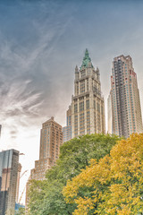 Fototapeta na wymiar Lower Manhattan buildings