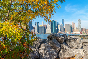 Downtown Manhattan as seen from Brooklyn Bridge Park, NYC