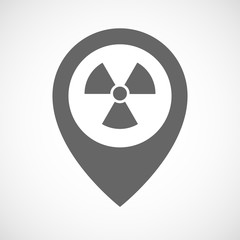 Isolated map marker with a radio activity sign