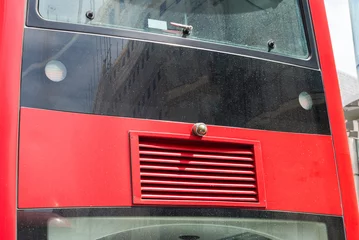 Fotobehang Back of London Red Bus. Copyspace © jovannig