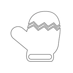 Christmas mitten icon Illustration design