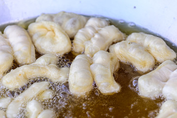 Patongko, deep-fried dough stick most popular eating with coffee.