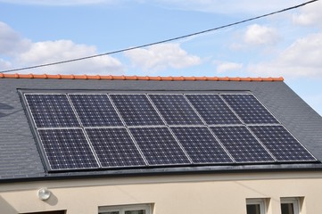 House with solar panels on roof