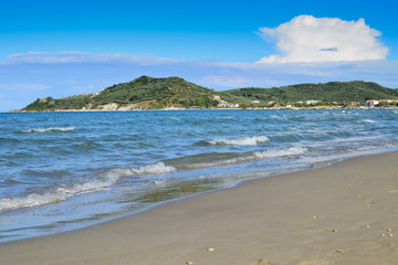 A sandy beach in Zakynthos