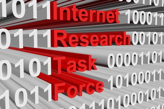 Internet Research Task Force is presented in the form of binary code