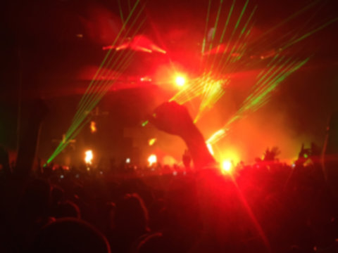 Blur shot of crowd on music concert