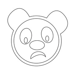 Cute panda emotion Icon Illustration sign design