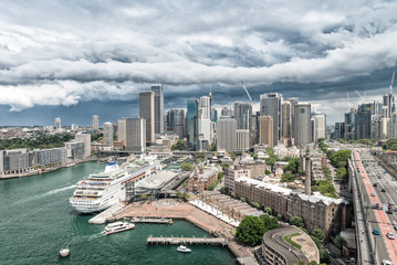 Sydney skyline from Harbour Bridge, Australia