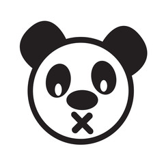 Cute panda emotion Icon Illustration sign design