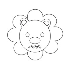 Cute Lion emotion Icon Illustration sign design