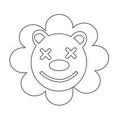 Cute Lion emotion Icon Illustration sign design