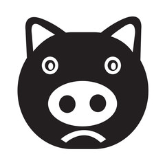 Cute pig emotion Icon Illustration sign design