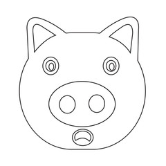 Cute pig emotion Icon Illustration sign design