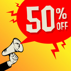 Megaphone Hand, business concept with text Special Discount