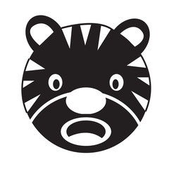 Tiger Face emotion Icon Illustration sign design