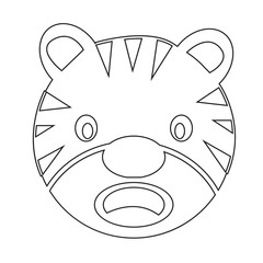 Tiger Face emotion Icon Illustration sign design
