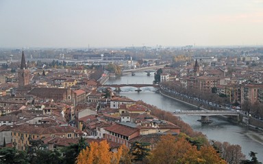 aerial view of Verona, Italy
