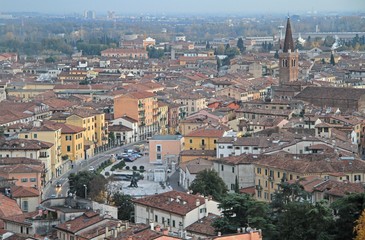 Fototapeta na wymiar aerial view of Verona, Italy