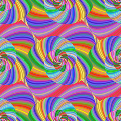 Colored spiral fractal pattern in bright colors