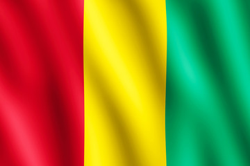 Fototapeta premium Flaga Gwinei na wietrze