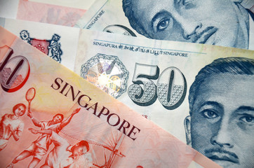 Detail of Singapore banknotes