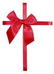 Red ribbon and bow isolated