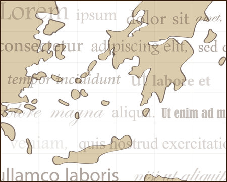 ancient map with white background and lorem ipsum text