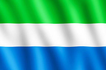 Flag of Sierra Leone waving in the wind