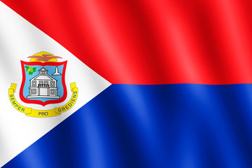 Flag of Sint Maarten waving in the wind