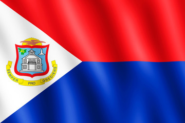 Obraz premium Flag of Sint Maarten waving in the wind